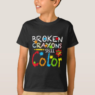 Camiseta Crayons Partidos Ainda Coloridos Saúde Mental S Aw