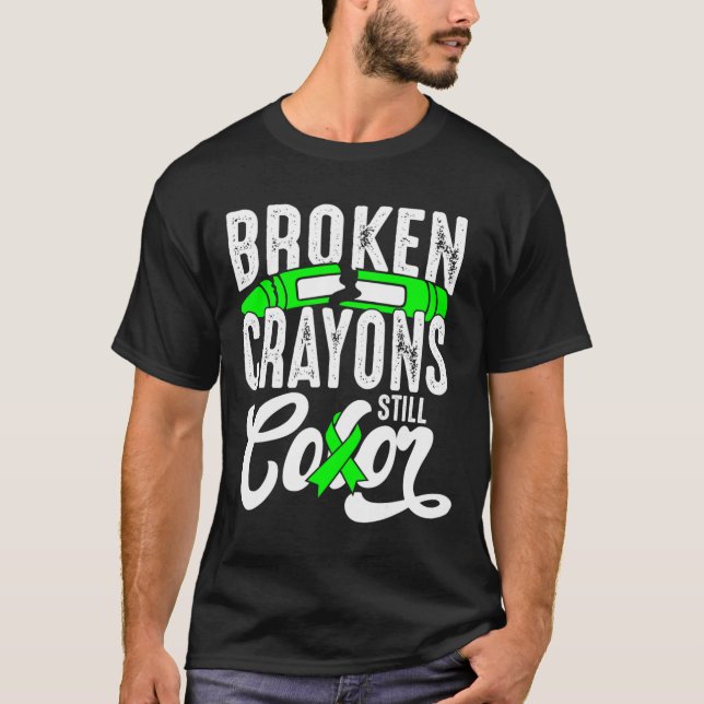 Camiseta Crayons Partidos Ainda Cores Sensibilização Para A (Frente)