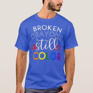 Camiseta Crayons Partidos Ainda Cores Sensibilização Para A