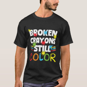 Camiseta Crayons Partidos Ainda Cores Sensibilização Para A