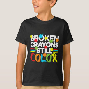 Camiseta Crayons Partidos Ainda Cores Sensibilização Para A