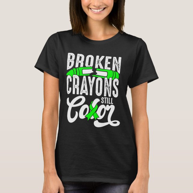Camiseta Crayons Partidos Ainda Cores Sensibilização Para A (Frente)