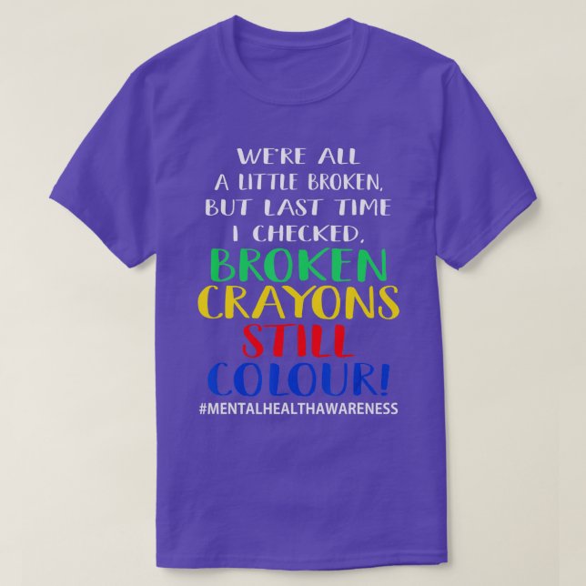 Camiseta Crayons Partidos Ainda Cores Sensibilização Para A (Frente do Design)