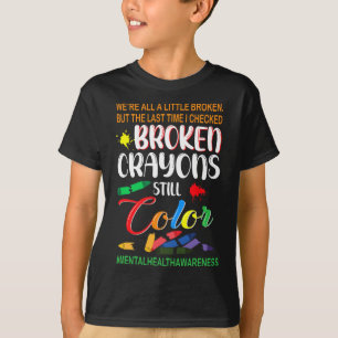 Camiseta Crayons Partidos Ainda Cores Sensibilização Para A