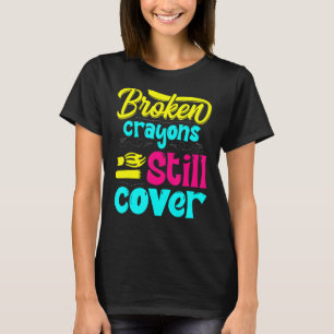 Camiseta Crayons Partidos Ainda Cores Sensibilização Para A