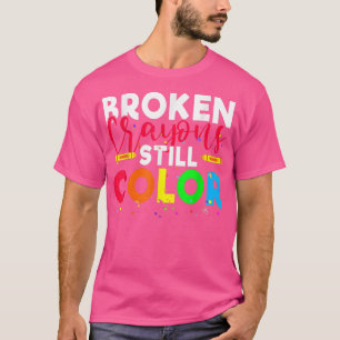 Camiseta Crayons Partidos Ainda Cores Sensibilização Para A