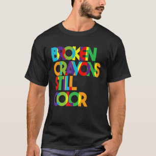 Camiseta Crayons Partidos Ainda Cores Sensibilização Para A