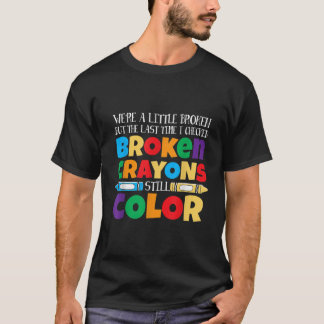 CAMISETA CRAYONS QUEBRADOS AINDA CORES SENSIBILIZAÇÃO PARA