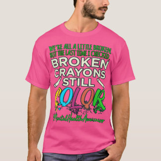 Camiseta Crayons Quebrados - Apoio à Consciência da Saúde M