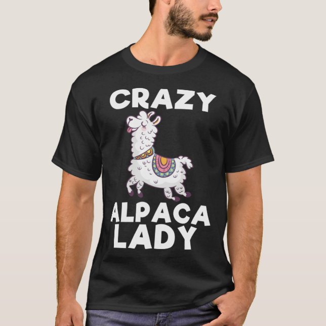 Camiseta Crazy Alpaca Lady   Animal (Frente)