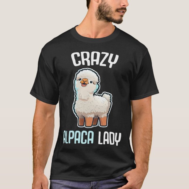 Camiseta Crazy Alpaca Lady Women s Cute Alpaca Lama Zoo  4 (Frente)