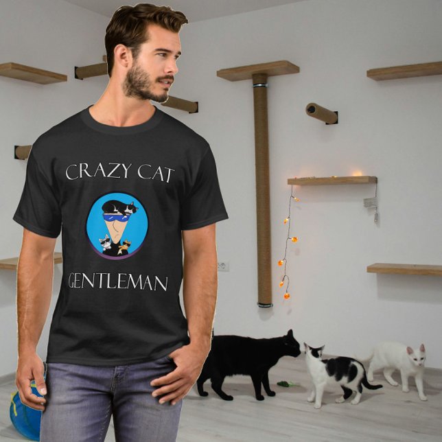 Camiseta crazy cat gentleman (Criador carregado)