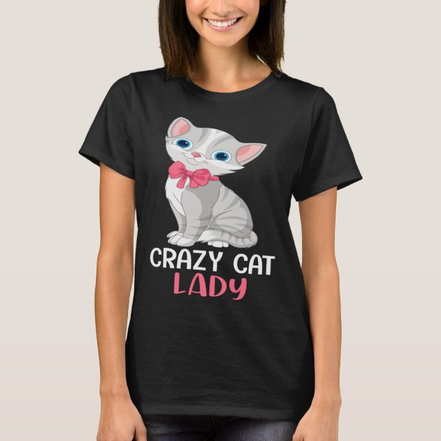Camiseta Crazy Cat Lady  Women Gray Cat Mother s Day Cat Mo (Frente)