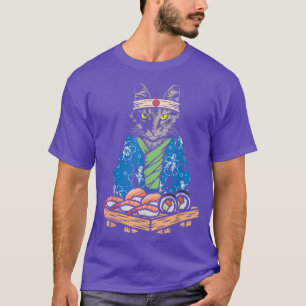 Camiseta Crazy Cat Sushi Lady Japanese Japan Culture Kitty