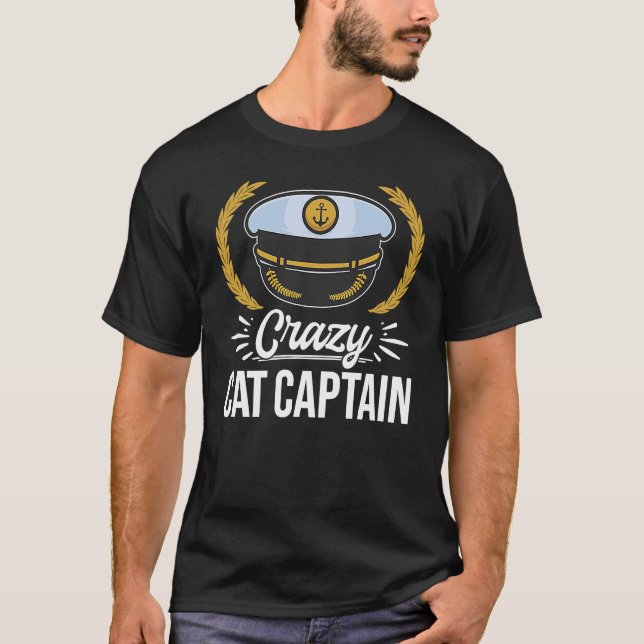 Camiseta Crazy Catamaran Captain Sailing Sailor  4 (Frente)