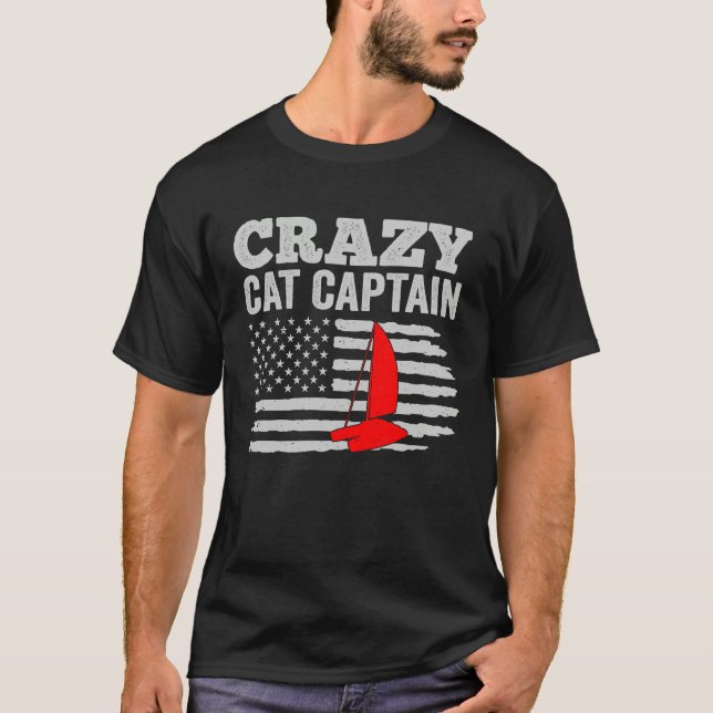 Camiseta Crazy Catamaran Captain Sailing Sailor  5 (Frente)