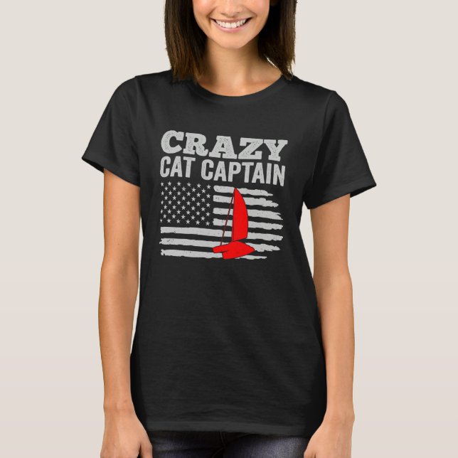Camiseta Crazy Catamaran Captain Sailing Sailor  5 (Frente)