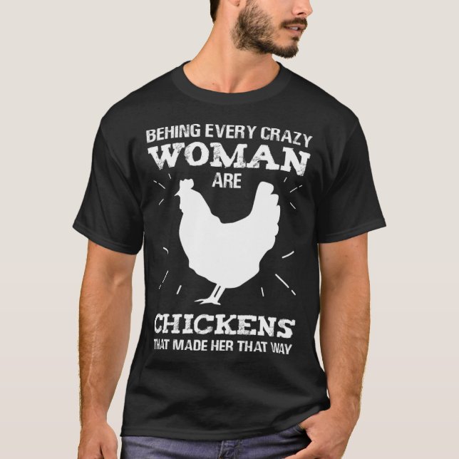 Camiseta Crazy chicken for farmers and farmers chicken (Frente)
