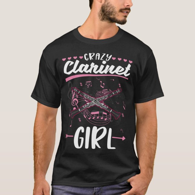 Camiseta Crazy Clarinet Girl Clarinetist (Frente)
