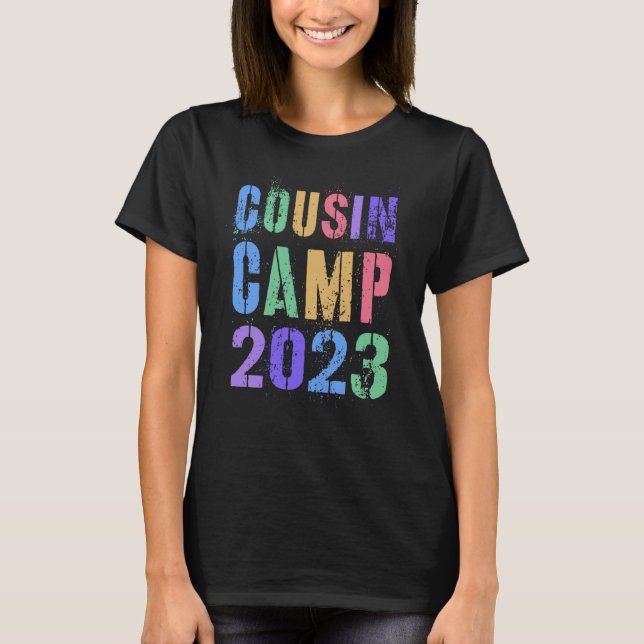 Camiseta Crazy COUSIN CAMP Grandma Grandpa Sleepaway Summer (Frente)