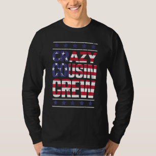 Camiseta Crazy Cousin Crew Patriotic Family Member Group Co