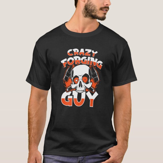 Camiseta Crazy Forging Guy Anvil Hobby Legend Forging Black (Frente)
