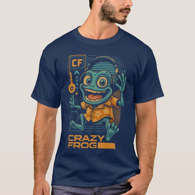 Camiseta Crazy Frog Headphones On Ring Ding Ding ee boy vin (Frente)