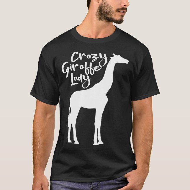 Camiseta Crazy Giraffe Lady  Cute Giraffe (Frente)