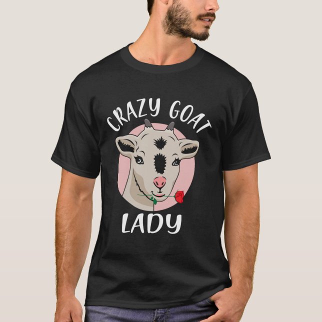 Camiseta Crazy Goat Lady  Goat  Valentine s Day (Frente)