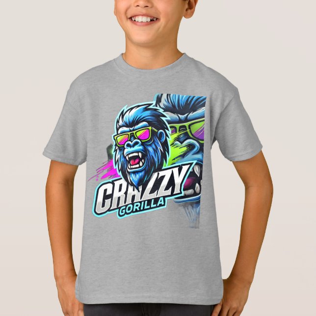 Camiseta Crazy Gorilla – Força e Energia Selvagem (Frente)