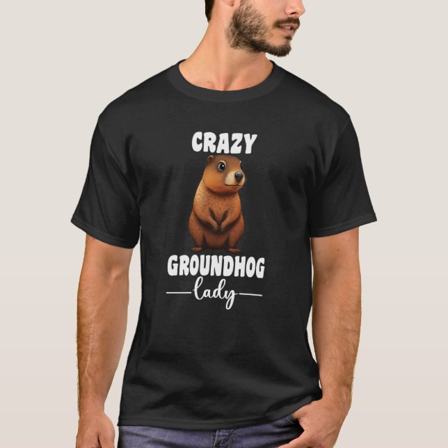 Camiseta Crazy Groundhog Lady Happy Groundhog Day 2023 Girl (Frente)