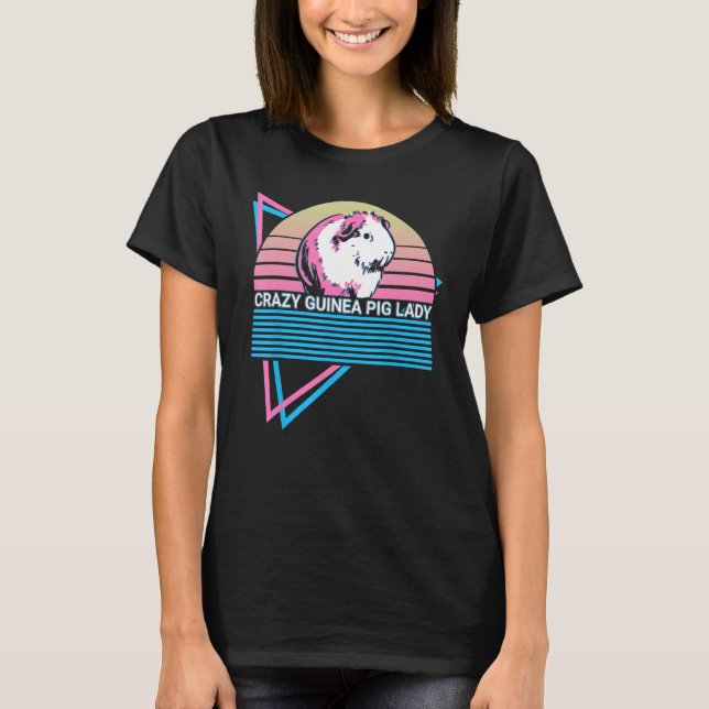 Camiseta Crazy Guinea Pig Lady Crazy Guinea Pig Lady Retro (Frente)