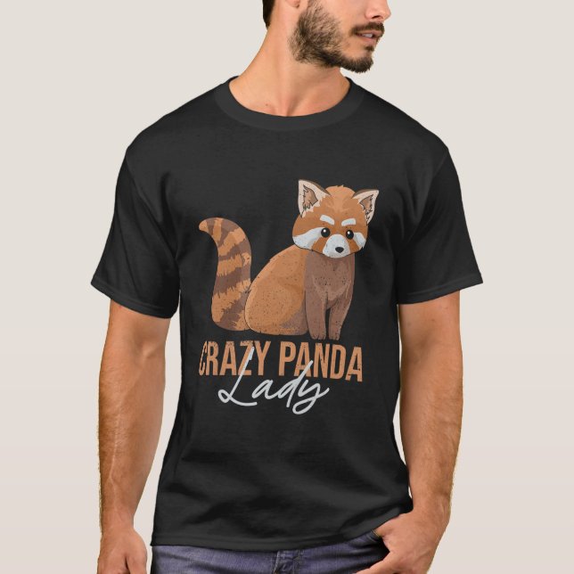 Camiseta Crazy Panda Lady For A Red Panda Lady (Frente)
