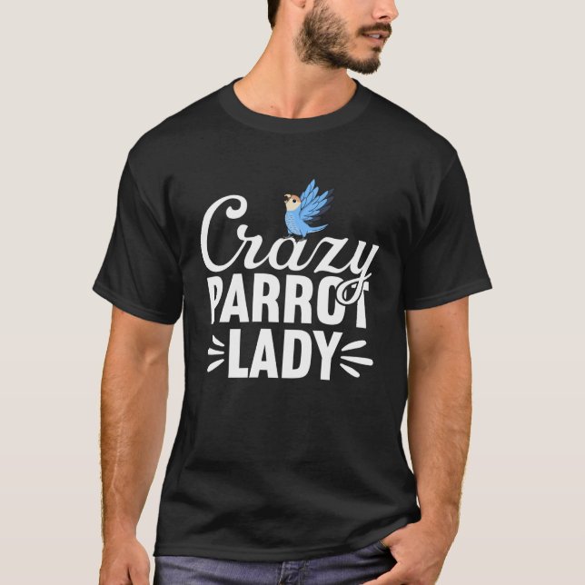 Camiseta Crazy Parrot Lady Peach faced Blue Lovebird (Frente)