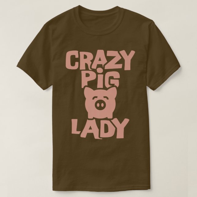Camiseta Crazy Pig Lady  (Frente do Design)