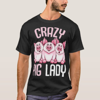 Camiseta Crazy Pig Lady Farmer Women