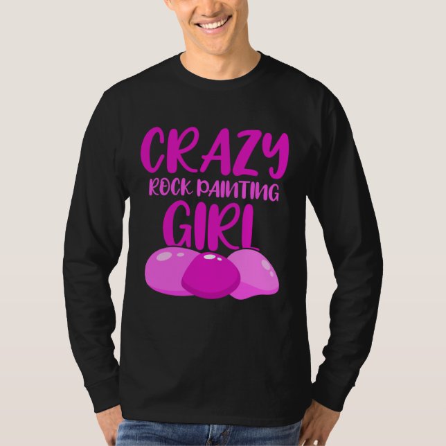 Camiseta crazy rock painting girl  stone chain stone (Frente)