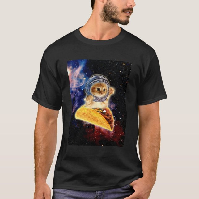 Camiseta Crazy Space Taco Cat Engraçado V2 (Frente)