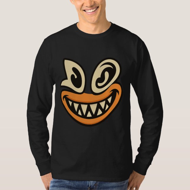 Camiseta Crazy Wide-Smile Face – Unique Bold Graphic Tee (Frente)