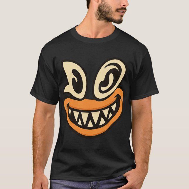 Camiseta Crazy Wide-Smile Face – Unique Bold Graphic Tee (Frente)