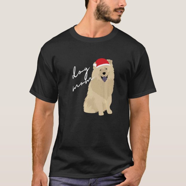 Camiseta Cream Chow Chow Dog Mãe Natal (Frente)