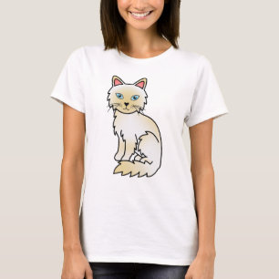 Camiseta Cream Point Birman / Ragdoll Cute Cartoon Cat