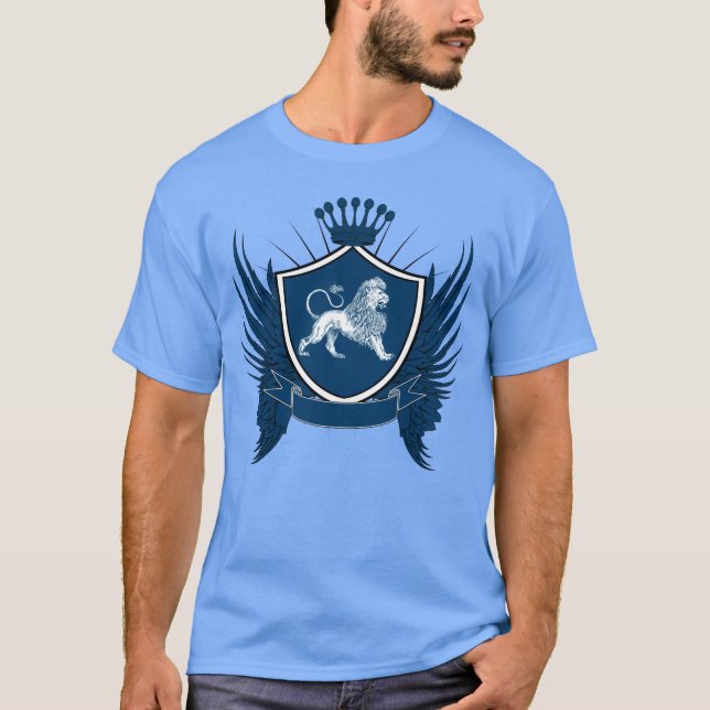 Camiseta Creast Real Azul Com Leão (Frente)
