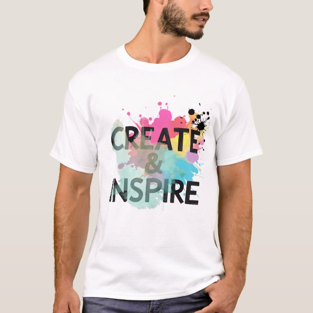 Camiseta Create & Inspire Splash – Artistic Motivation Shir (Frente)