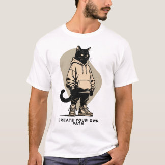 Camiseta Create Your Own Path – Motivational Streetwear Cat