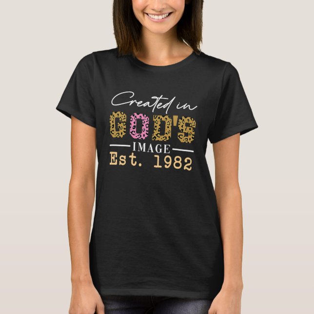 Camiseta Created in God's Image Established 1982 (Frente)