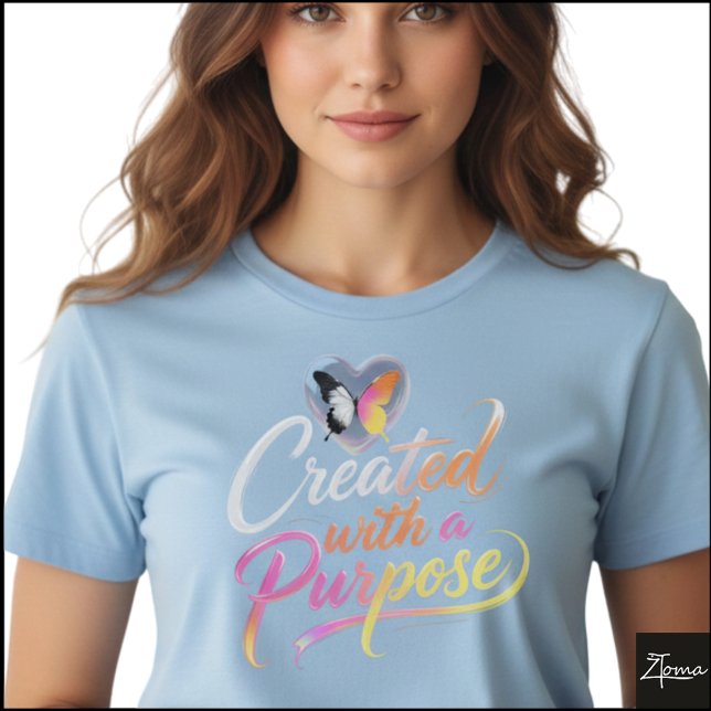 Camiseta Created Purpose Neon Glossy Script Graphic (Sample design. Several style are available to choose from, with the option to add a name & color.
)