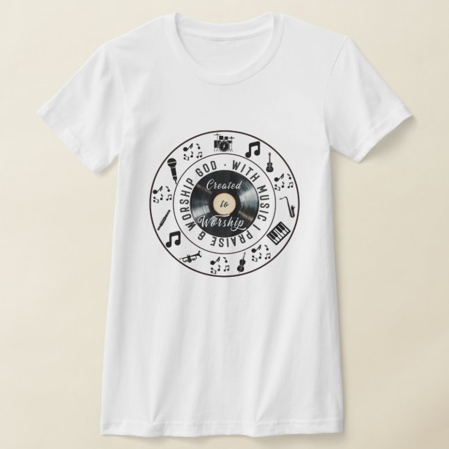 Camiseta Created to Worship Record Player (Postura )