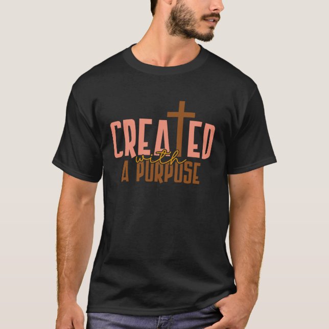 Camiseta Created With A Purpose Happy Easter Day 2023 Chris (Frente)