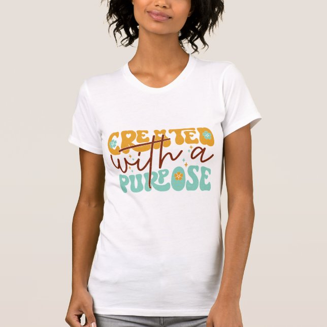 Camiseta Created With a Purpose Inspirational Mental Health (Frente)